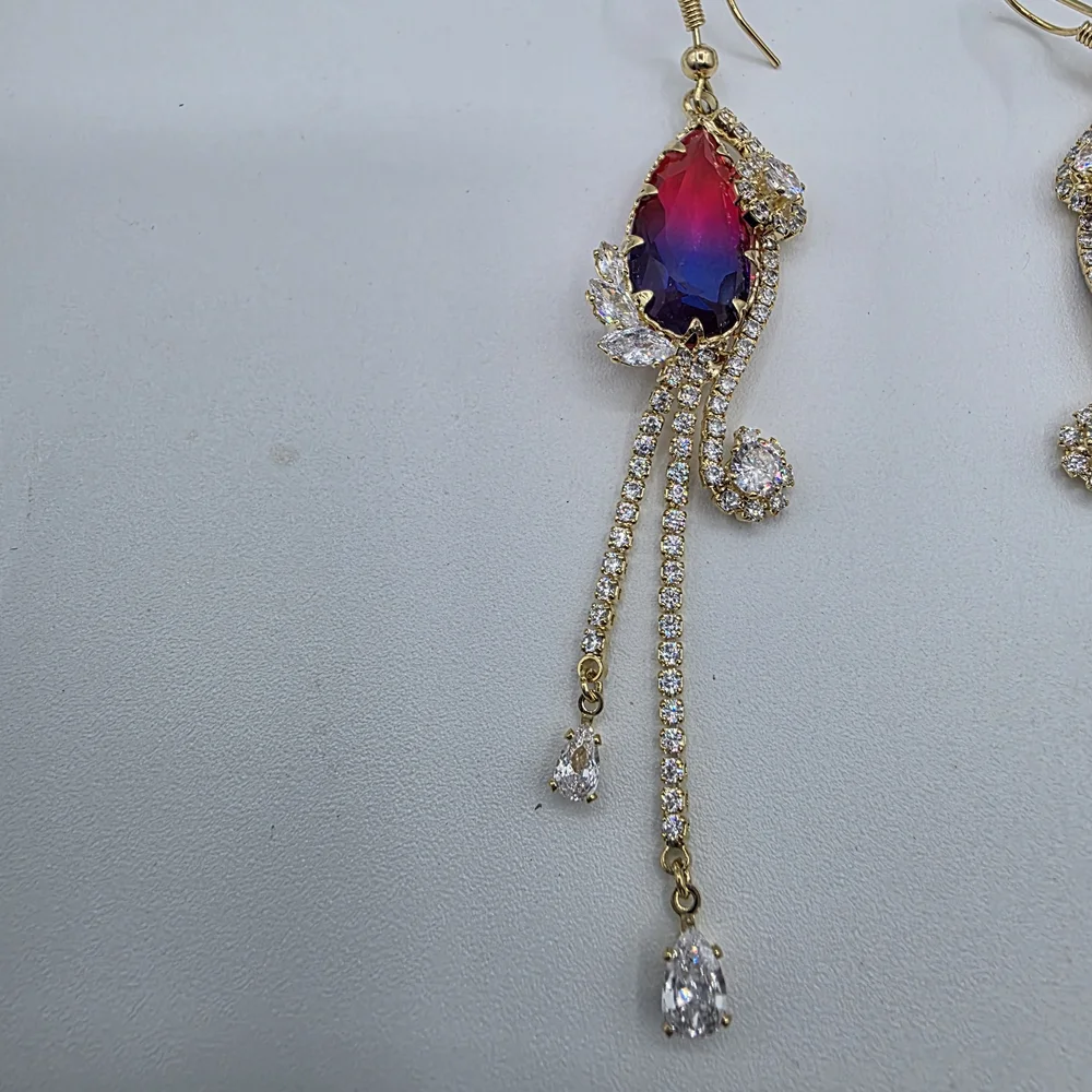 IElegant Multicolor Crystal Drop Earrings